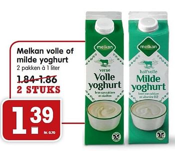 Aanbiedingen Melkan volle of milde yoghurt - Melkan - Geldig van 12/07/2015 tot 18/07/2015 bij Em-té