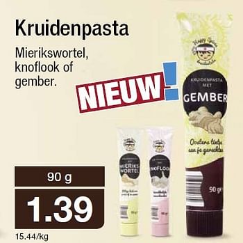 Aanbiedingen Kruidenpasta mierikswortel, kno? ook of gember - Huismerk - Aldi - Geldig van 15/07/2015 tot 18/07/2015 bij Aldi