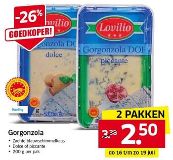Aanbiedingen Gorgonzola - Lovilio - Geldig van 13/07/2015 tot 19/07/2015 bij Lidl