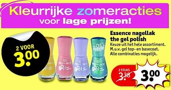 Aanbiedingen Essence nagellak the gel polish - Essence - Geldig van 14/07/2015 tot 19/07/2015 bij Kruidvat