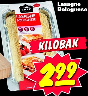 Aanbiedingen Lasagne bolognese - Daily chef - Geldig van 13/07/2015 tot 19/07/2015 bij Nettorama