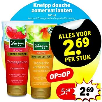 Aanbiedingen Kneipp douche zomervarianten - Kneipp - Geldig van 14/07/2015 tot 19/07/2015 bij Kruidvat