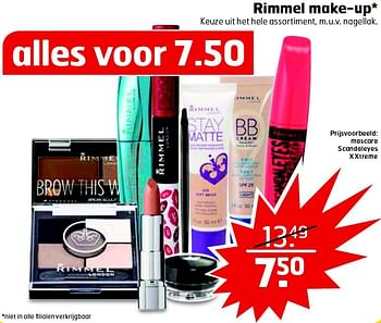 Aanbiedingen Rimmel make-up - Rimmel - Geldig van 14/07/2015 tot 19/07/2015 bij Trekpleister