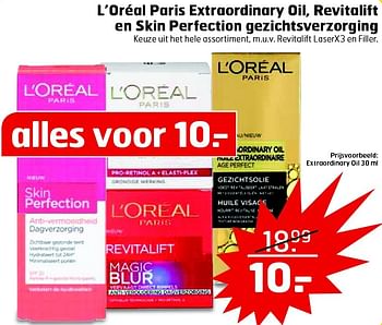 Aanbiedingen L`oréal paris extraordinary oil, revitalift en skin perfection gezichtsverzorging - L'Oreal Paris - Geldig van 14/07/2015 tot 19/07/2015 bij Trekpleister