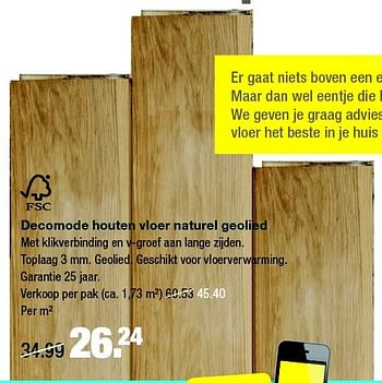 Aanbiedingen Decomode houten vloer naturel geolied - DecoMode - Geldig van 13/07/2015 tot 19/07/2015 bij Praxis