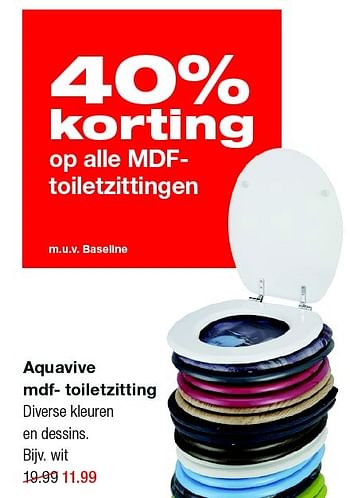Aanbiedingen Aquavive mdf- toiletzitting - AQUA VIVE - Geldig van 13/07/2015 tot 19/07/2015 bij Praxis