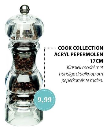 Aanbiedingen Cook collection acryl pepermolen - Cook Collection - Geldig van 16/07/2015 tot 31/07/2015 bij Cook & Co