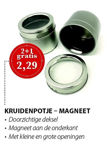 Aanbiedingen Kruidenpotje - magneet - Huismerk - Cook &amp; Co - Geldig van 16/07/2015 tot 31/07/2015 bij Cook & Co