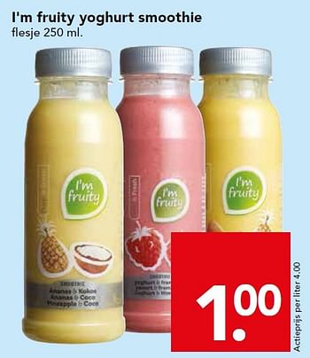 Aanbiedingen I`m fruity yoghurt smoothie - I'm fruity - Geldig van 19/07/2015 tot 25/07/2015 bij Deen Supermarkten