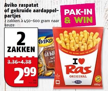 Aanbiedingen Aviko raspatat of gekruide aardappel- partjes - Aviko - Geldig van 13/07/2015 tot 20/07/2015 bij Poiesz