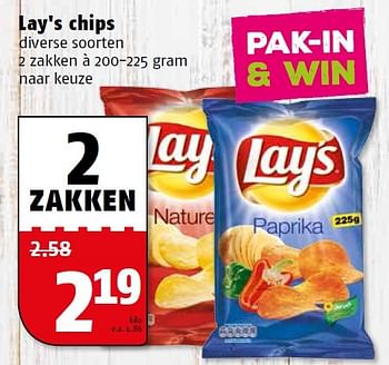 Aanbiedingen Lay`s chips - Lay's - Geldig van 13/07/2015 tot 20/07/2015 bij Poiesz