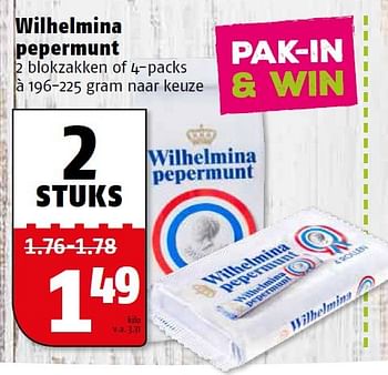 Aanbiedingen Wilhelmina pepermunt - Wilhelmina - Geldig van 13/07/2015 tot 20/07/2015 bij Poiesz