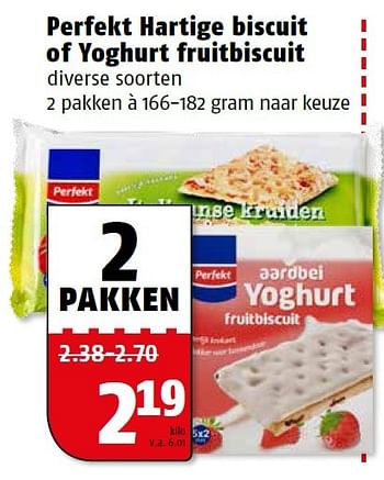 Aanbiedingen Perfekt hartige biscuit of yoghurt fruitbiscuit - Perfekt - Geldig van 13/07/2015 tot 20/07/2015 bij Poiesz