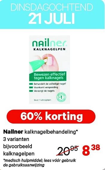 Aanbiedingen Nailner kalknagelbehandeling - Nailner repair - Geldig van 13/07/2015 tot 26/07/2015 bij Etos