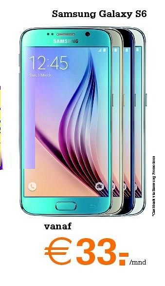 Aanbiedingen Samsung galaxy s6 - Samsung - Geldig van 13/07/2015 tot 26/07/2015 bij Telecombinatie