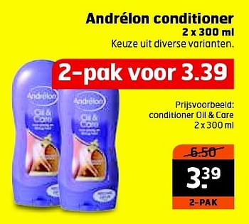 Aanbiedingen Andrélon conditioner oil & care  - Andrelon - Geldig van 21/07/2015 tot 30/07/2015 bij Trekpleister