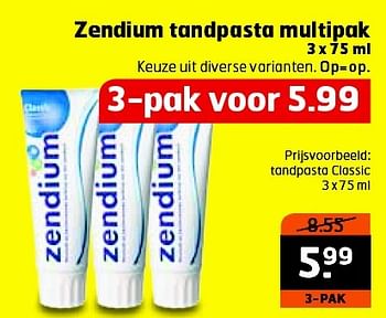 Aanbiedingen Zendium tandpasta multipak - Zendium - Geldig van 21/07/2015 tot 30/07/2015 bij Trekpleister