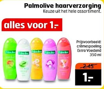 Aanbiedingen Palmolive crèmespoeling extra voedend  - Palmolive - Geldig van 21/07/2015 tot 30/07/2015 bij Trekpleister