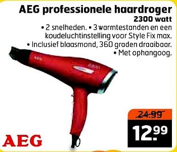 Aanbiedingen Aeg professionele haardroger - AEG - Geldig van 21/07/2015 tot 30/07/2015 bij Trekpleister