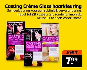 Aanbiedingen Casting crème gloss haarkleuring - L'Oreal Paris - Geldig van 21/07/2015 tot 30/07/2015 bij Trekpleister