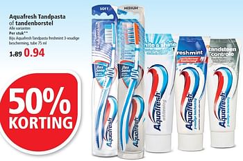 Aanbiedingen Aquafresh tandpasta of tandenborstel - Aquafresh - Geldig van 19/07/2015 tot 25/07/2015 bij Plus