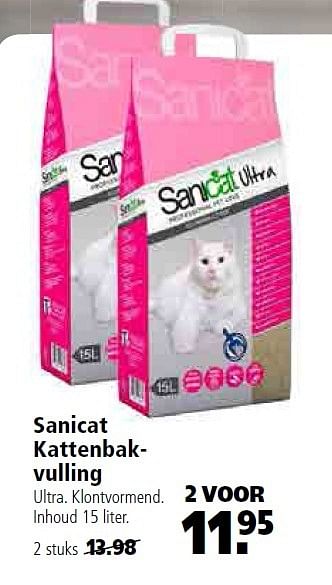 Aanbiedingen Sanicat kattenbakvulling - Sanicat - Geldig van 13/07/2015 tot 26/07/2015 bij Welkoop