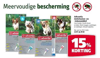Aanbiedingen Advantix antivlooien en tekenmiddel - Advantix - Geldig van 13/07/2015 tot 26/07/2015 bij Welkoop