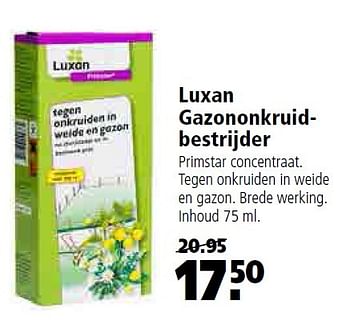 Aanbiedingen Luxan gazononkruidbestrijder - Luxan - Geldig van 13/07/2015 tot 26/07/2015 bij Welkoop