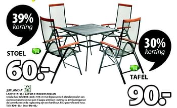 Aanbiedingen Larvik tafel + larvik standenstoelen - Jutlandia - Geldig van 13/07/2015 tot 26/07/2015 bij Jysk