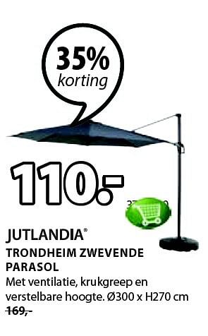 Aanbiedingen Trondheim zwevende parasol - Jutlandia - Geldig van 13/07/2015 tot 26/07/2015 bij Jysk