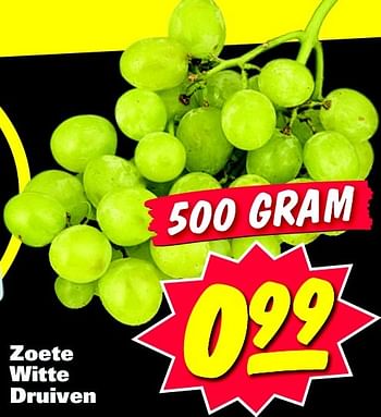 Aanbiedingen Zoete witte druiven - Huismerk - Nettorama - Geldig van 20/07/2015 tot 26/07/2015 bij Nettorama