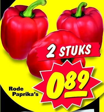 Aanbiedingen Rode paprika`s - Huismerk - Nettorama - Geldig van 20/07/2015 tot 26/07/2015 bij Nettorama