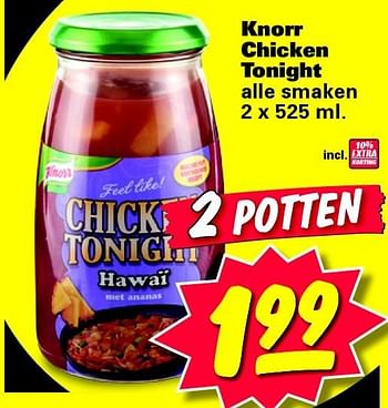 Aanbiedingen Knorr chicken tonight - Knorr - Geldig van 20/07/2015 tot 26/07/2015 bij Nettorama