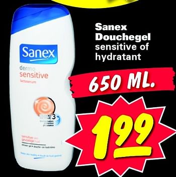 Aanbiedingen Sanex douchegel sensitive of hydratant - Sanex - Geldig van 20/07/2015 tot 26/07/2015 bij Nettorama
