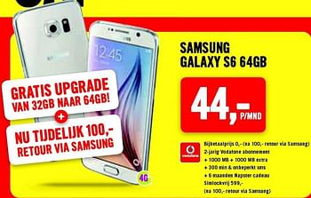 Aanbiedingen Samsung galaxy s6 64gb - Samsung - Geldig van 20/07/2015 tot 26/07/2015 bij The Phone House
