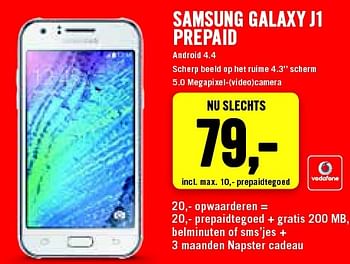 Aanbiedingen Samsung galaxy j1 prepaid - Samsung - Geldig van 20/07/2015 tot 26/07/2015 bij The Phone House