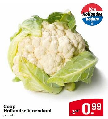 Aanbiedingen Coop hollandse bloemkool - Huismerk - Coop - Geldig van 20/07/2015 tot 26/07/2015 bij Coop