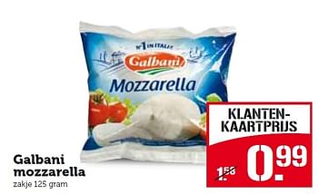 Aanbiedingen Galbani mozzarella - Galbani - Geldig van 20/07/2015 tot 26/07/2015 bij Coop
