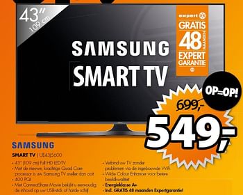 Aanbiedingen Samsung smart tv ue43j5600 - Samsung - Geldig van 20/07/2015 tot 26/07/2015 bij Expert