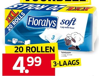 Aanbiedingen Toiletpapier - Floralys - Geldig van 20/07/2015 tot 26/07/2015 bij Lidl