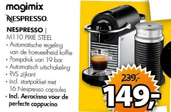 Aanbiedingen Magimix nespresso m110 pixie steel - Magimix - Geldig van 20/07/2015 tot 26/07/2015 bij Expert