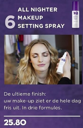 Aanbiedingen All nighter makeup setting spray - Huismerk - Ici Paris XL - Geldig van 13/07/2015 tot 02/08/2015 bij Ici Paris XL