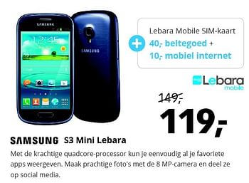 Aanbiedingen Samsung s3 mini lebara - Samsung - Geldig van 17/07/2015 tot 02/08/2015 bij Dixons