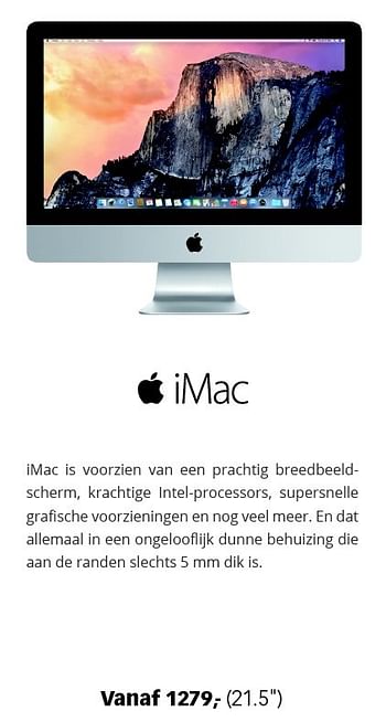 Aanbiedingen Apple imac - Apple - Geldig van 17/07/2015 tot 02/08/2015 bij Dixons