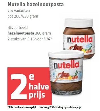 Aanbiedingen Nutella hazelnootpasta - Nutella - Geldig van 16/07/2015 tot 28/07/2015 bij Spar