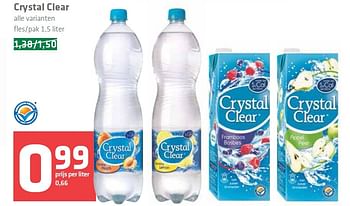 Aanbiedingen Crystal clear - Crystal Clear - Geldig van 16/07/2015 tot 28/07/2015 bij Spar