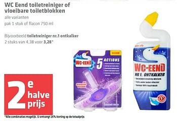 Aanbiedingen Wc eend toiletreiniger of vloeibare toiletblokken - WC Eend - Geldig van 16/07/2015 tot 28/07/2015 bij Spar