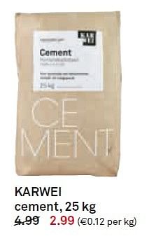 Aanbiedingen Karwei cement - Huismerk Karwei - Geldig van 20/07/2015 tot 26/07/2015 bij Karwei