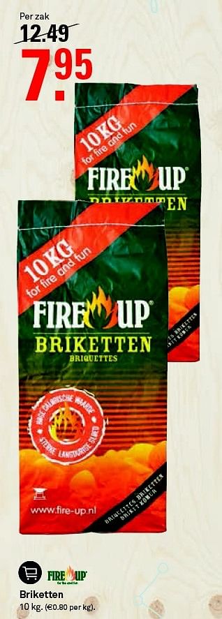 Aanbiedingen Briketten - Fire up - Geldig van 20/07/2015 tot 26/07/2015 bij Karwei