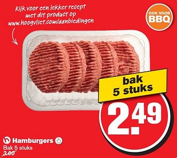 Aanbiedingen Hamburgers  - Huismerk - Hoogvliet - Geldig van 22/07/2015 tot 28/07/2015 bij Hoogvliet
